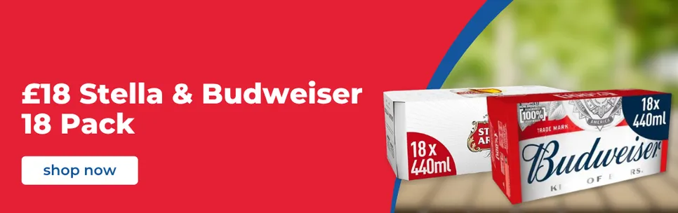 £18 Stella & Budweiser 18 Pack