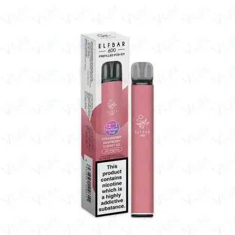 Elf Bar 600 Prefilled Pod Kit - Strawberry Raspberry Cherry Ice