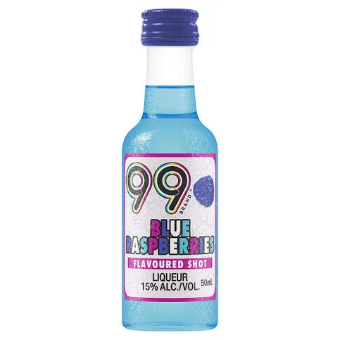 99 Brand Blue Raspberries Flavoured Shot Liqueur 50ml