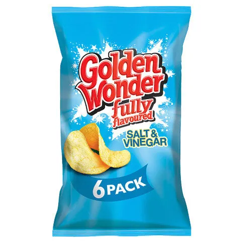 Golden Wonder Fully Flavoured Salt & Vinegar 6 x 25g