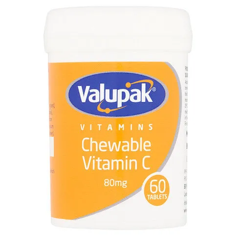 Valupak Chewable Vitamin C 80mg 60 Tablets
