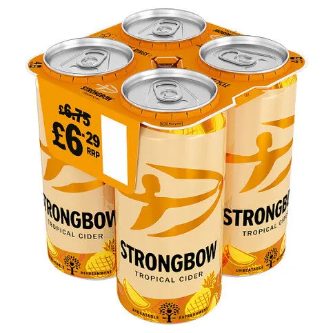 Strongbow Tropical Cider Cans 4 x 440 ml
