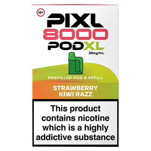 Pixl 8000 Pod XL Strawberry Kiwi Razz Prefilled Pod & Refill 20mg/ml