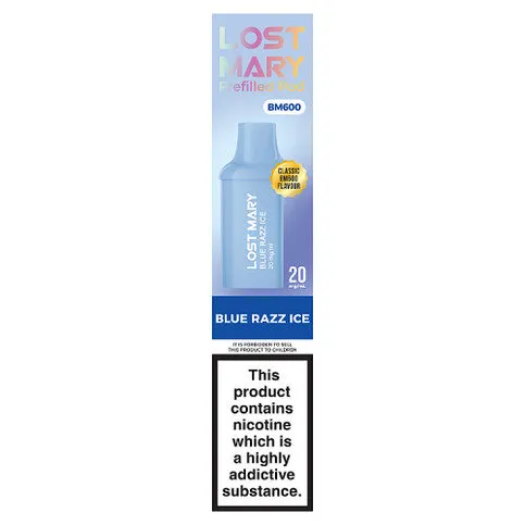 Lost Mary BM600 Blue Razz Ice Prefilled Pod 20mg/ml