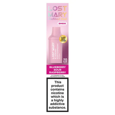 Lost Mary BM600 Blueberry Sour Raspberry Prefilled Pod 20mg/ml