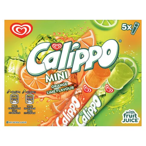 Heartbrand Calippo Mini Ice Lollies Orange & Lemon-Lime 5x 80 ml
