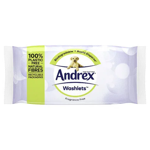 Andrex Fragrance Free Washlets Single Pack 36 Sheets