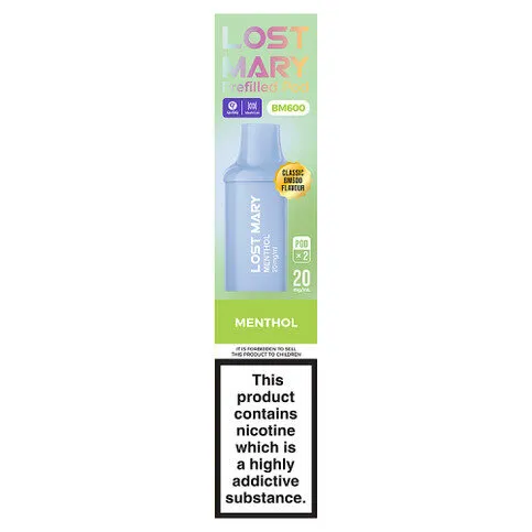 Lost Mary Classic BM600 Flavour 2 Menthol Prefilled Pod 20mg/ml