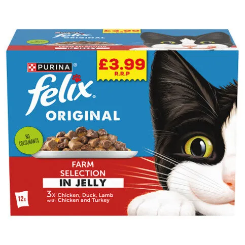 FELIX Original Farm Selection in Jelly Wet Cat Food 12x85g PMP8445291010383