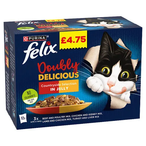 Felix Doubly Delicious Countryside Selection in Jelly 12 x 85g (1.02kg)